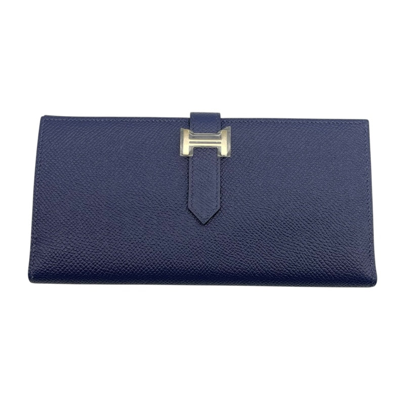 エルメス HERMES ベアンスフレ X刻 ブルーネイビー SV金具 エプソン メンズ 長財布