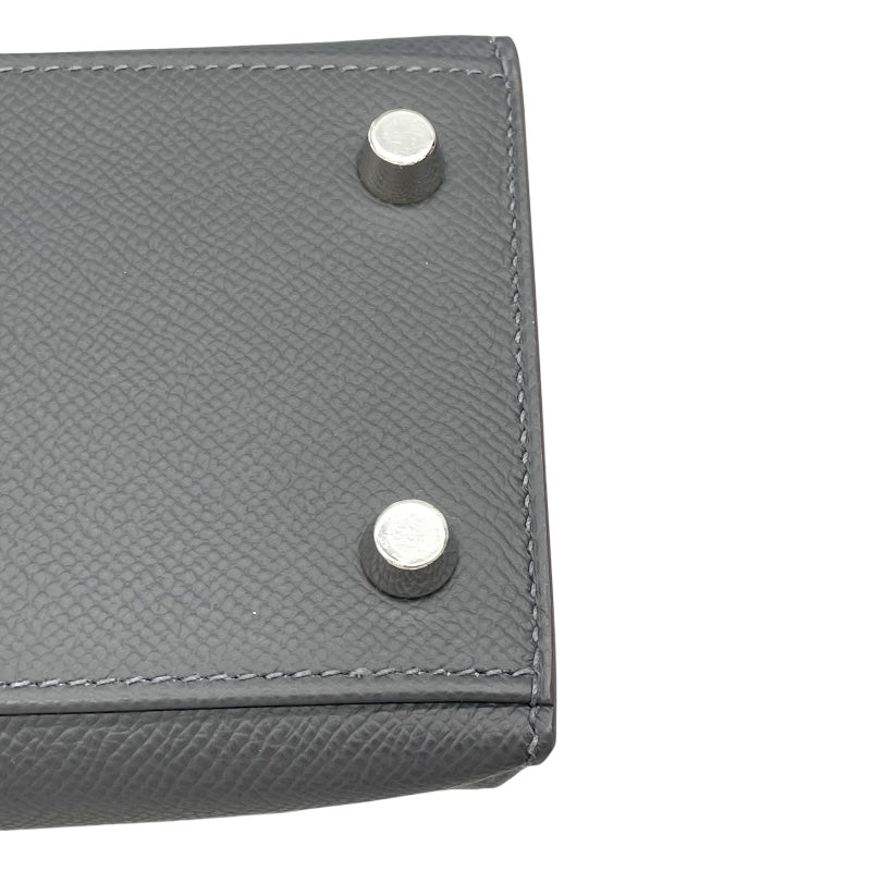 エルメス HERMES ケリー25 外縫い W刻 グリミスティ/シルバー×ゴールド金具 エプソン レディース ショルダーバッグ