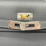 エルメス HERMES ケリー25 外縫い W刻 グリミスティ/シルバー×ゴールド金具 エプソン レディース ショルダーバッグ