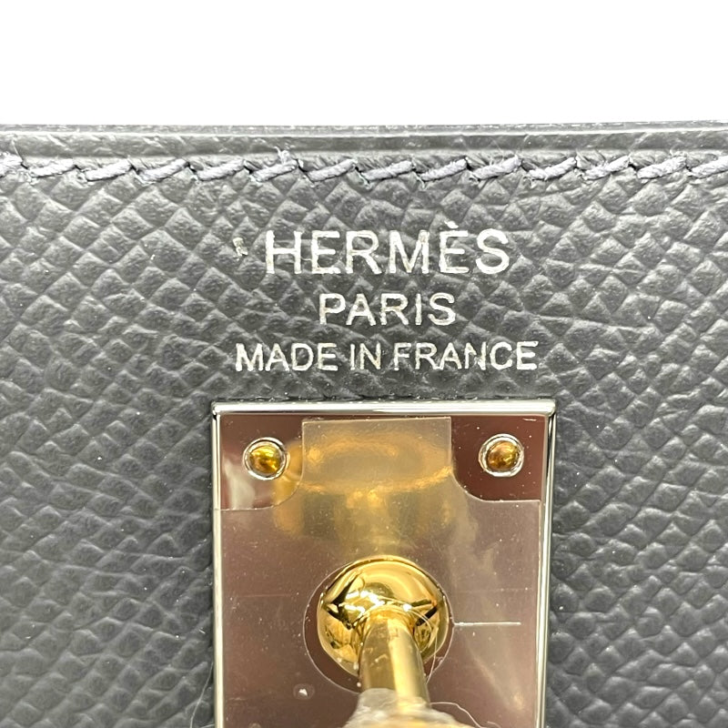 エルメス HERMES ケリー25 外縫い W刻 グリミスティ/シルバー×ゴールド金具 エプソン レディース ショルダーバッグ
