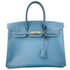 エルメス HERMES バーキン35 □I刻 ブルージーン　シルバー金具 エプソン レディース ハンドバッグ