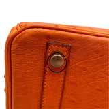 エルメス HERMES バーキン30 □H刻 オレンジ×SV金具 オーストリッチ レディース ハンドバッグ