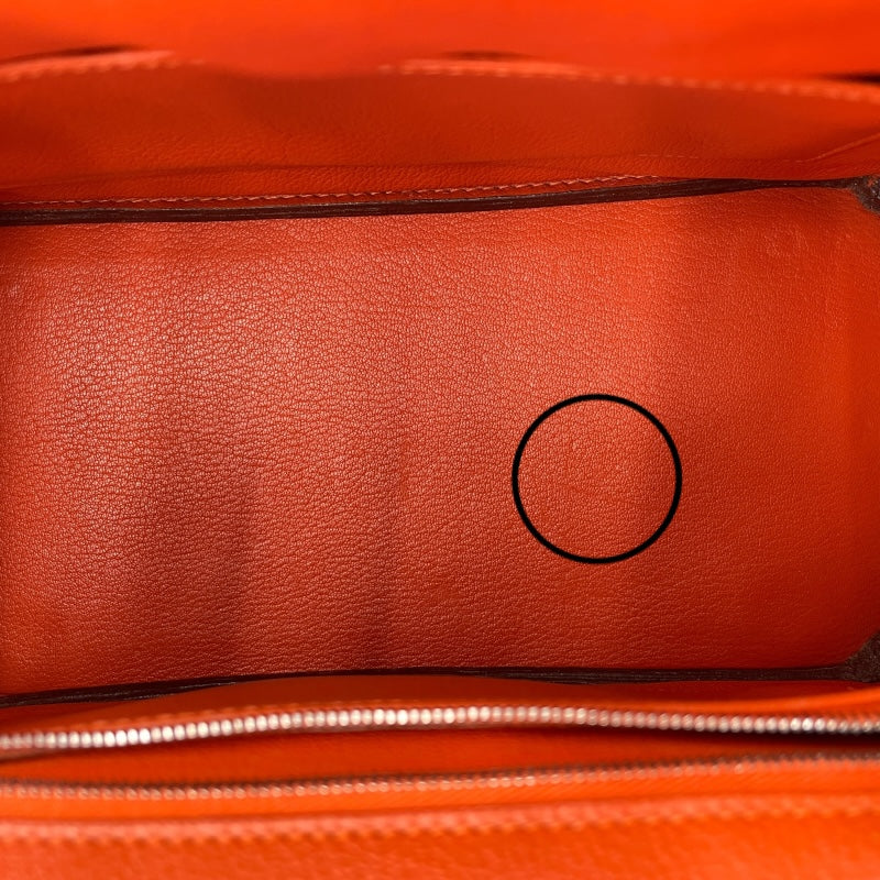 エルメス HERMES バーキン30 □H刻 オレンジ×SV金具 オーストリッチ レディース ハンドバッグ