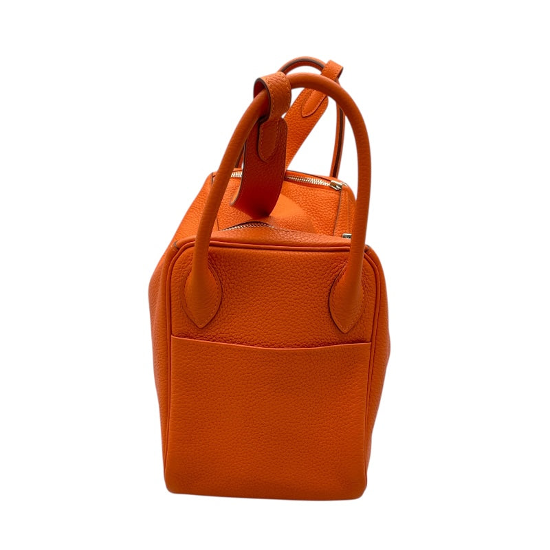 エルメス HERMES リンディ30 □N刻印 オレンジ シルバー金具 トリヨンクレマンス レディース ショルダーバッグ