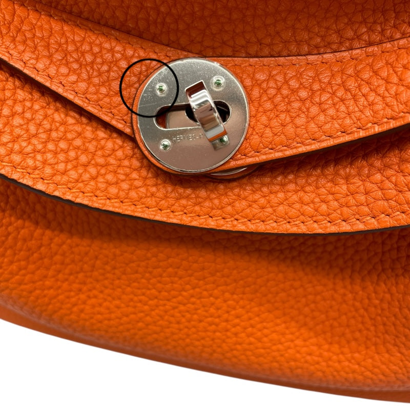 エルメス HERMES リンディ30 □N刻印 オレンジ シルバー金具 トリヨンクレマンス レディース ショルダーバッグ