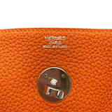 エルメス HERMES リンディ30 □N刻印 オレンジ シルバー金具 トリヨンクレマンス レディース ショルダーバッグ