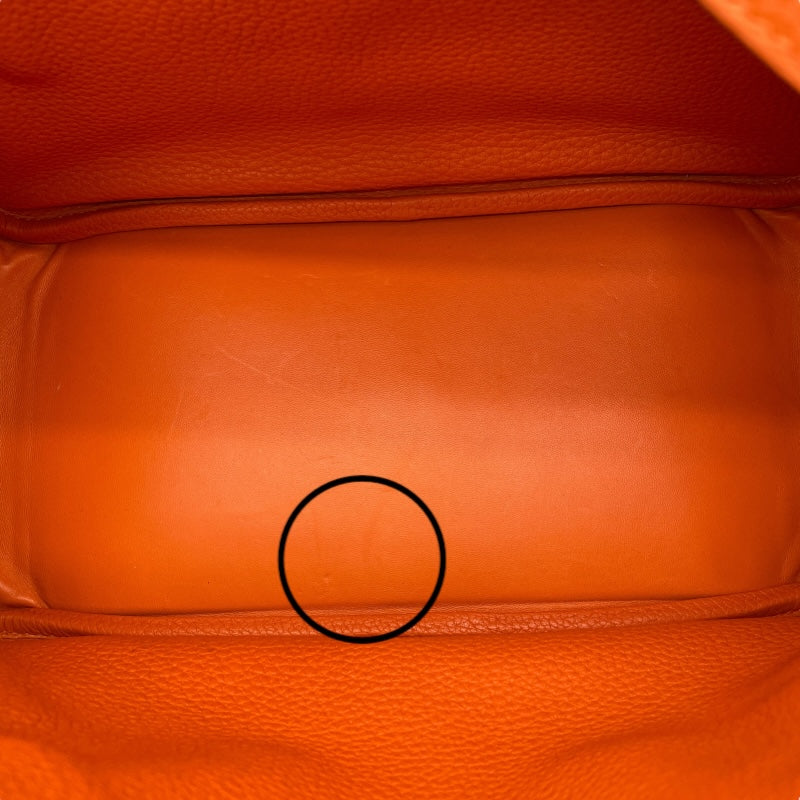 エルメス HERMES リンディ30 □N刻印 オレンジ シルバー金具 トリヨンクレマンス レディース ショルダーバッグ