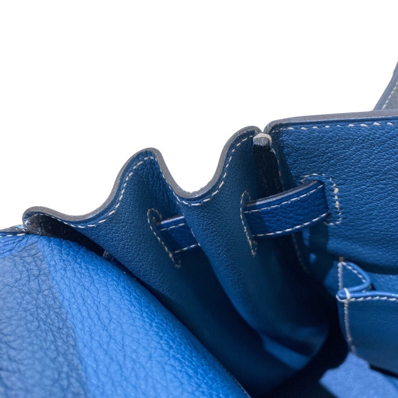 エルメス HERMES ケリー32 内縫い □F刻 ブルータラサ/SV金具 トゴ レディース ハンドバッグ