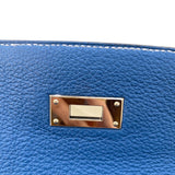 エルメス HERMES ケリー32 内縫い □F刻 ブルータラサ/SV金具 トゴ レディース ハンドバッグ