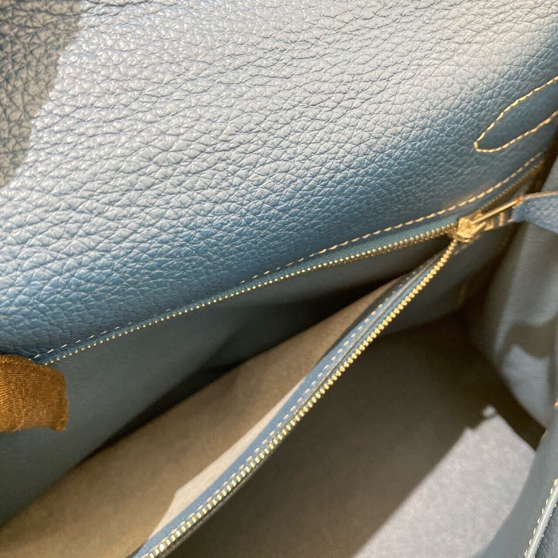 エルメス HERMES ケリー32 内縫い □F刻 ブルータラサ/SV金具 トゴ レディース ハンドバッグ