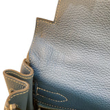 エルメス HERMES ケリー32 内縫い □F刻 ブルータラサ/SV金具 トゴ レディース ハンドバッグ