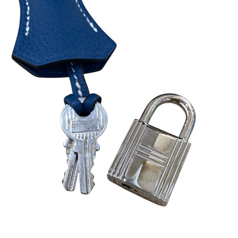 エルメス HERMES ケリー32 内縫い □F刻 ブルータラサ/SV金具 トゴ レディース ハンドバッグ