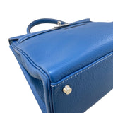 エルメス HERMES ケリー32 内縫い □F刻 ブルータラサ/SV金具 トゴ レディース ハンドバッグ