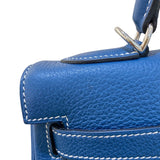 エルメス HERMES ケリー32 内縫い □F刻 ブルータラサ/SV金具 トゴ レディース ハンドバッグ