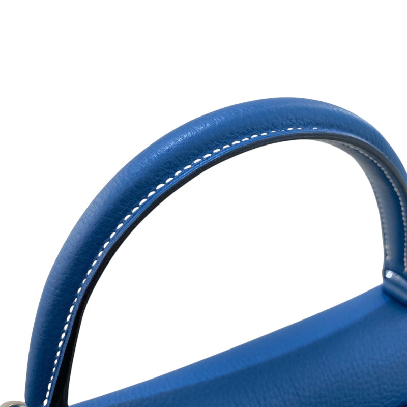エルメス HERMES ケリー32 内縫い □F刻 ブルータラサ/SV金具 トゴ レディース ハンドバッグ