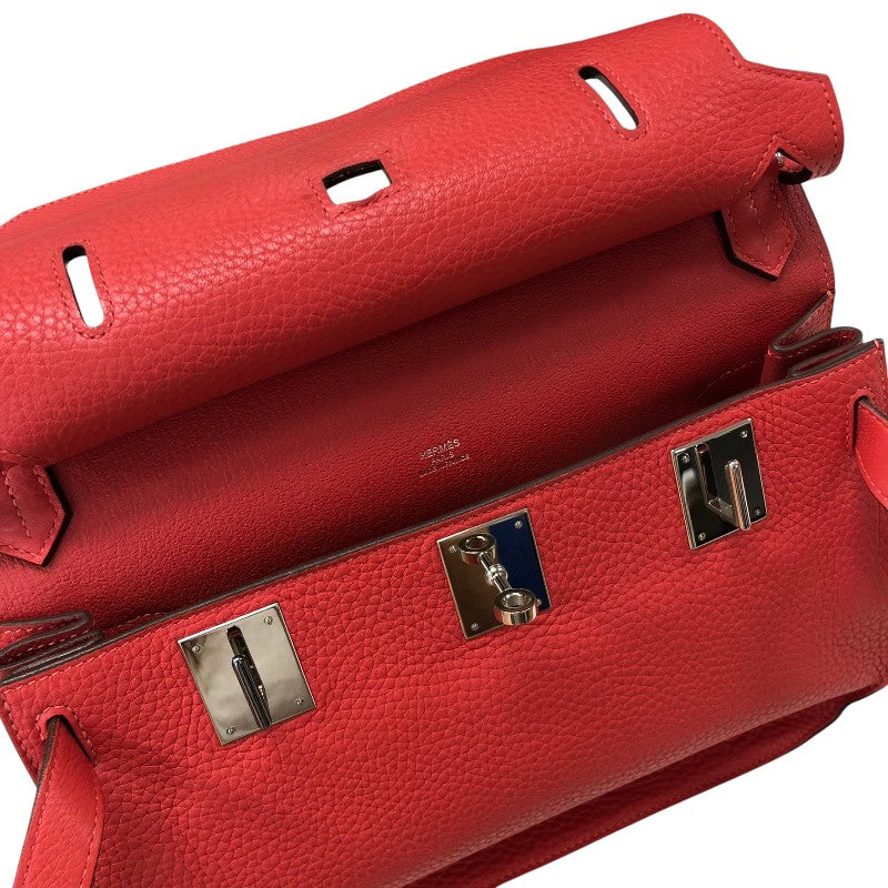 エルメス HERMES ジプシエール28 T刻 ルージュピヴォワンヌ シルバー金具 トリヨンクレマンス レディース ショルダーバッグ