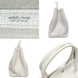 エルメス HERMES ガーデンパーティPM □O刻 ホワイト　シルバー金具 ネゴンダ ユニセックス ハンドバッグ