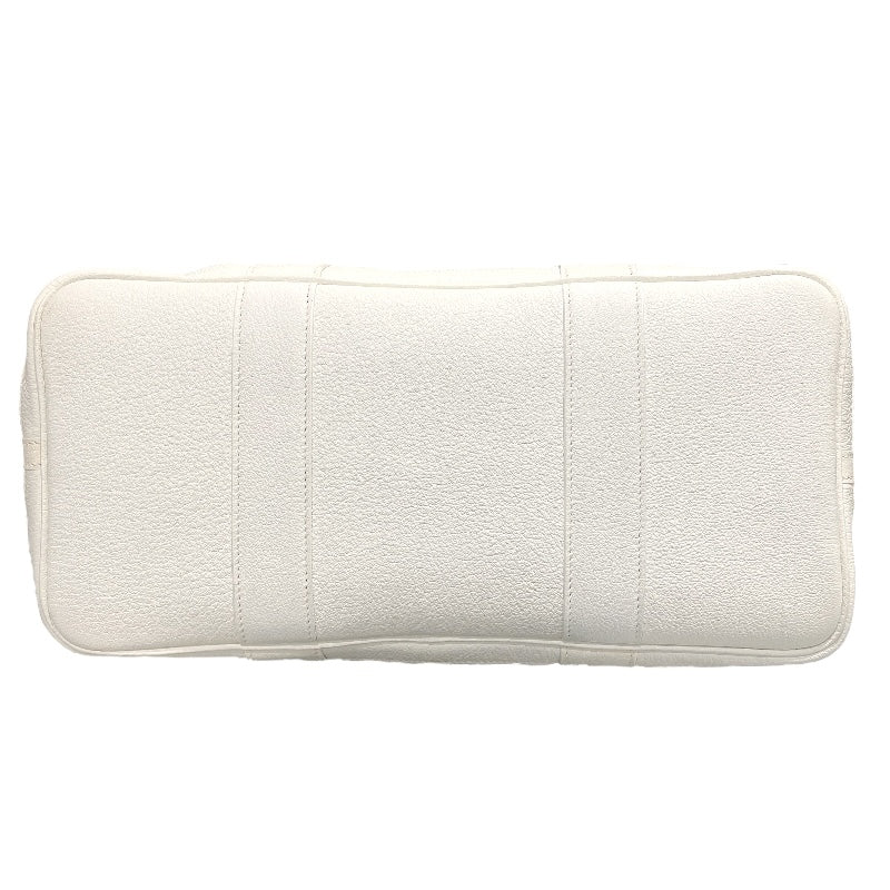 エルメス HERMES ガーデンパーティPM □O刻 ホワイト　シルバー金具 ネゴンダ ユニセックス ハンドバッグ