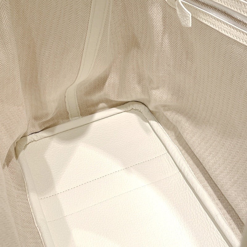 エルメス HERMES ガーデンパーティPM □O刻 ホワイト　シルバー金具 ネゴンダ ユニセックス ハンドバッグ