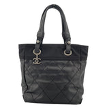 シャネル CHANEL パリピアリッツトート A34208 11番台 ブラック シルバー金具 コーティングキャンバス レディース トートバッグ