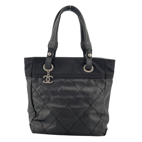 シャネル CHANEL パリピアリッツトート A34208 11番台 ブラック シルバー金具 コーティングキャンバス レディース トートバッグ