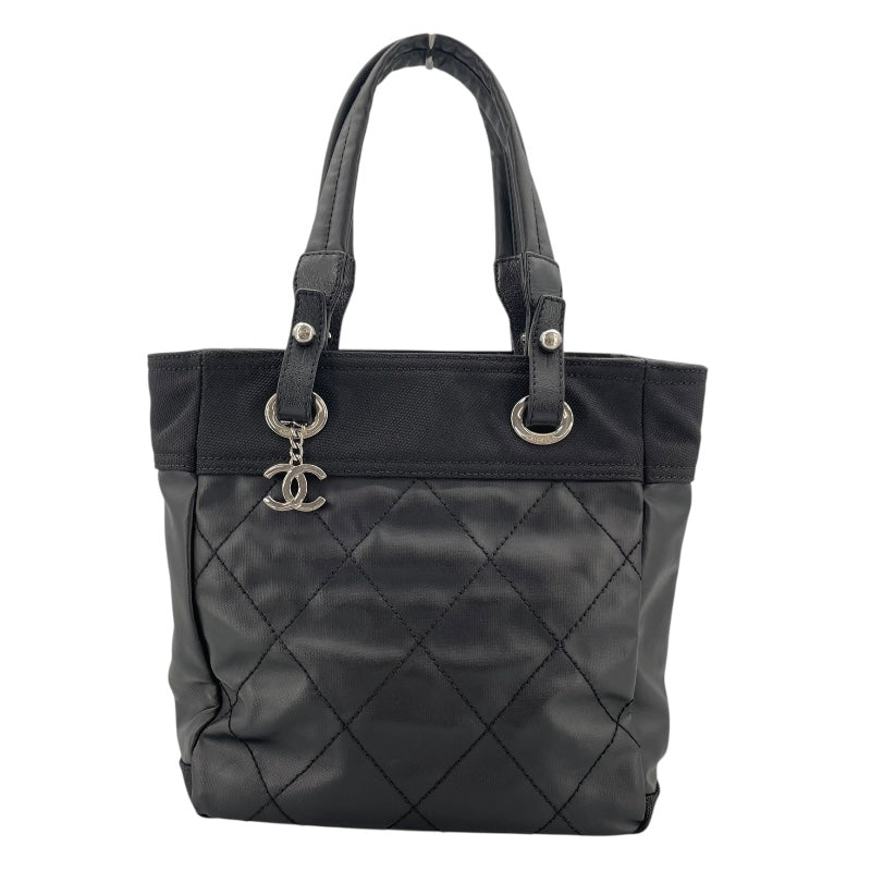 シャネル CHANEL パリピアリッツトート A34208 11番台 ブラック シルバー金具 コーティングキャンバス レディース トートバッグ