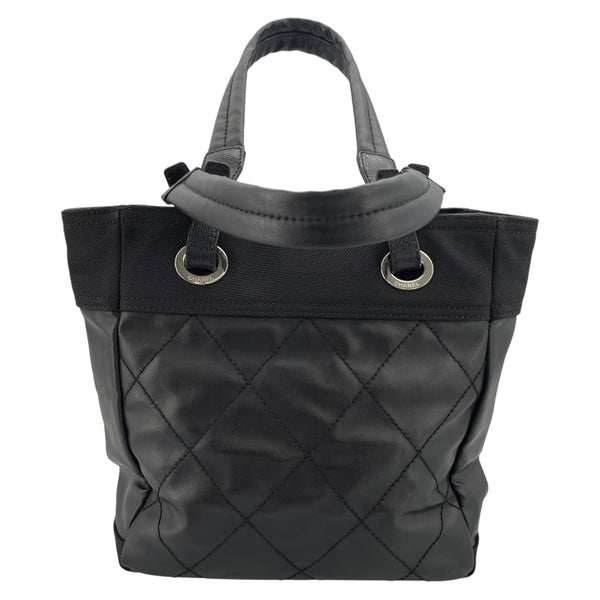 シャネル CHANEL パリピアリッツトート A34208 11番台 ブラック シルバー金具 コーティングキャンバス レディース トートバッグ