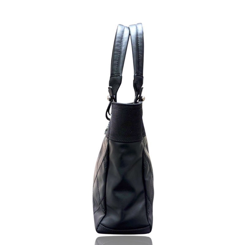 シャネル CHANEL パリビアリッツトートPM A34208 ブラック コーティングキャンバス レディース トートバッグ