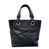 シャネル CHANEL パリビアリッツトートPM A34208 ブラック コーティングキャンバス レディース トートバッグ