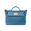 エルメス HERMES ヴァンキャトル24 W刻 ニューブルージーン/GD金具 トゴ レディース ハンドバッグ