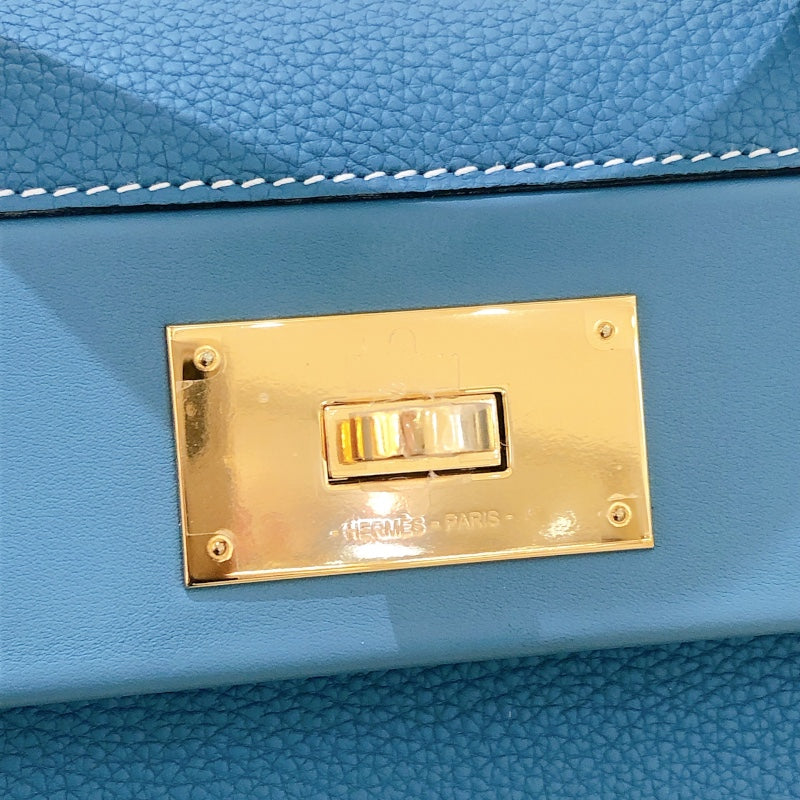 エルメス HERMES ヴァンキャトル24 W刻 ニューブルージーン/GD金具 トゴ レディース ハンドバッグ