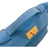 エルメス HERMES ヴァンキャトル24 W刻 ニューブルージーン/GD金具 トゴ レディース ハンドバッグ