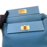 エルメス HERMES ヴァンキャトル24 W刻 ニューブルージーン/GD金具 トゴ レディース ハンドバッグ