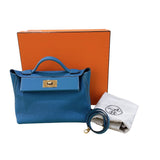エルメス HERMES ヴァンキャトル24 W刻 ニューブルージーン/GD金具 トゴ レディース ハンドバッグ