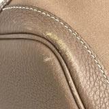 エルメス HERMES ガーデンジップMM □M刻印 ベージュ シルバー金具 トワル ユニセックス ハンドバッグ