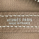 エルメス HERMES ガーデンジップMM □M刻印 ベージュ シルバー金具 トワル ユニセックス ハンドバッグ