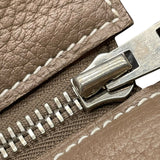 エルメス HERMES ガーデンジップMM □M刻印 ベージュ シルバー金具 トワル ユニセックス ハンドバッグ