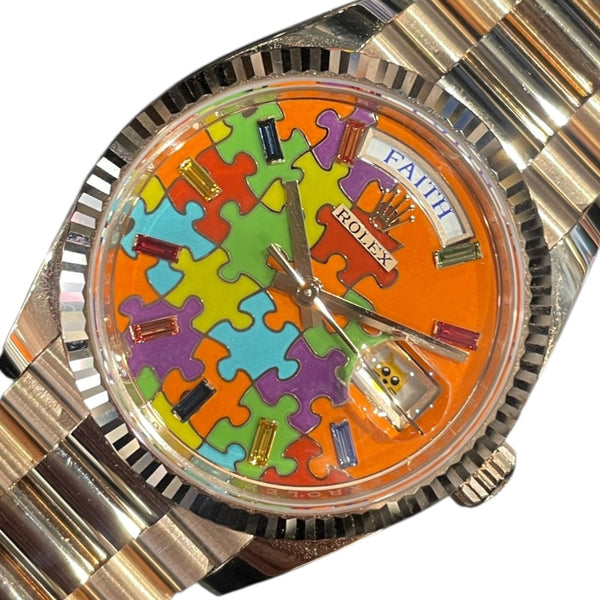 ロレックス ROLEX デイデイト36　パズルダイヤル メンズ 腕時計