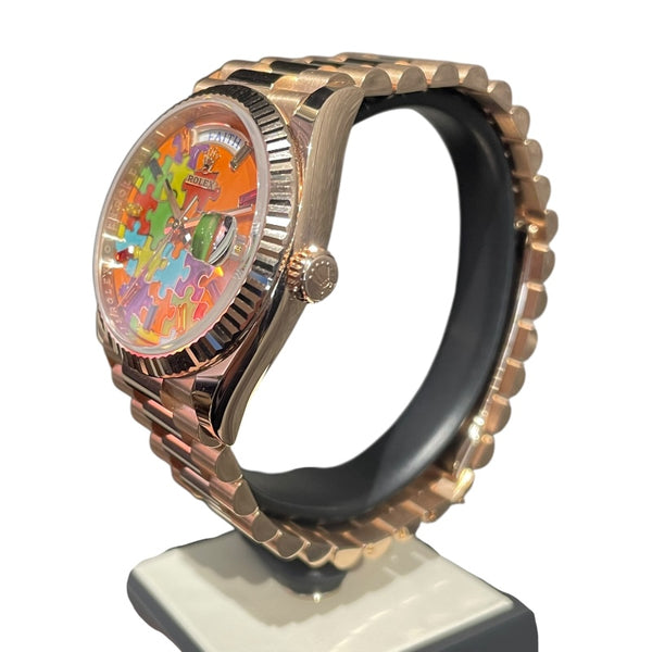 ロレックス ROLEX デイデイト36　パズルダイヤル メンズ 腕時計