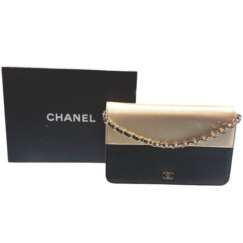 シャネル CHANEL チェーンショルダー グレー　 ラムスキン ユニセックス ショルダーバッグ