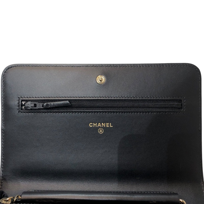 シャネル CHANEL チェーンショルダー グレー　 ラムスキン ユニセックス ショルダーバッグ