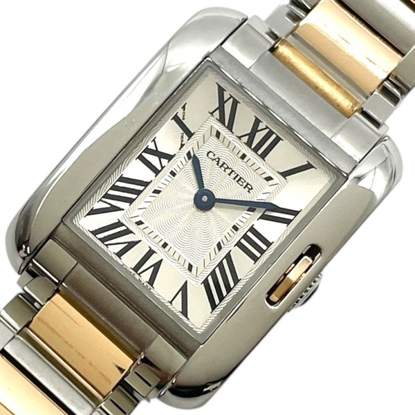 カルティエ Cartier タンク アングレーズ SM W5310036 PG/SS レディース 腕時計