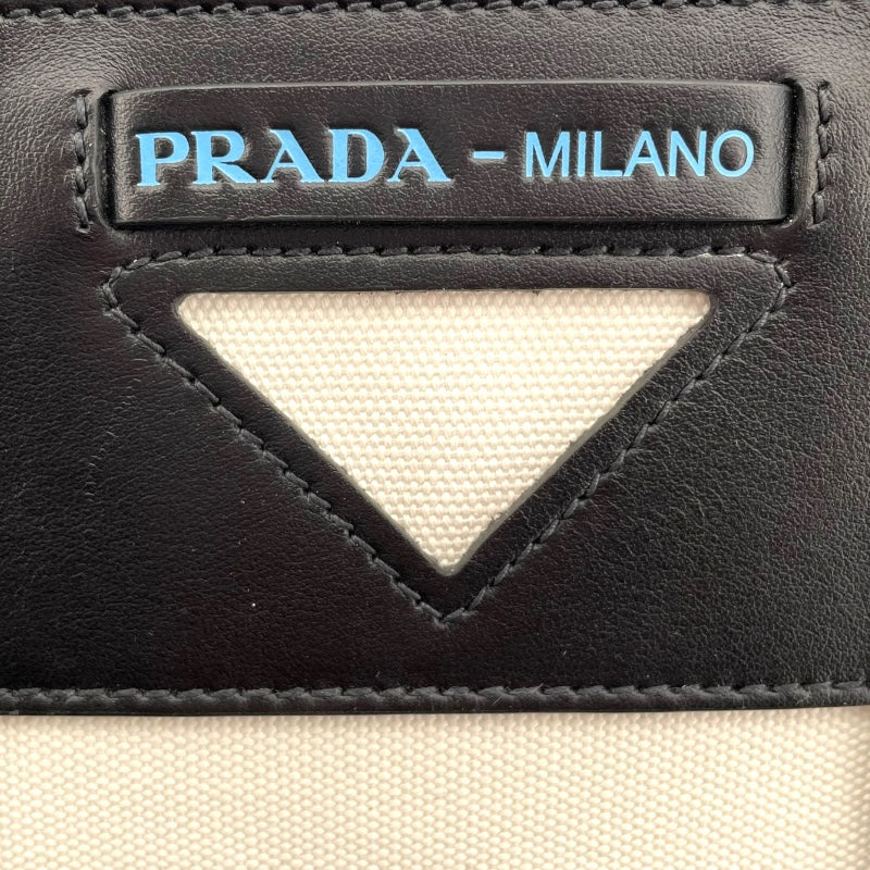 プラダ PRADA ウーヴェルチュールハンド 1BG234 ホワイト キャンバス レディース ハンドバッグ