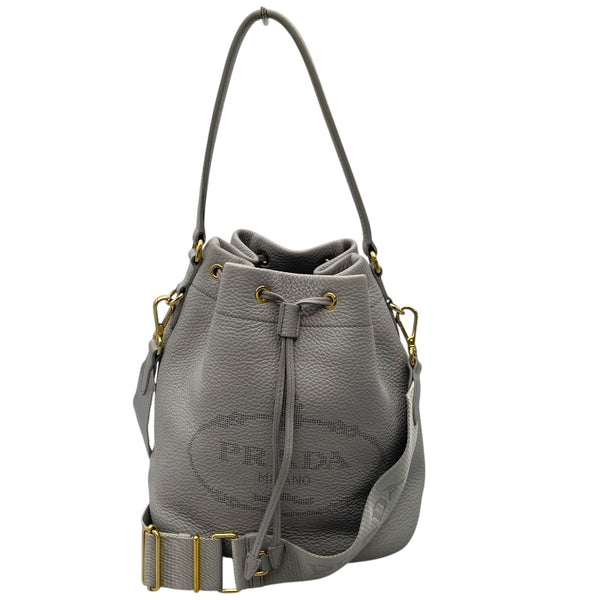 希少‼️PRADA プラダ　ショルダーバッグ グレー ロゴプレート セール】プラダ ハンドバッグ ショルダーバッグ レディース