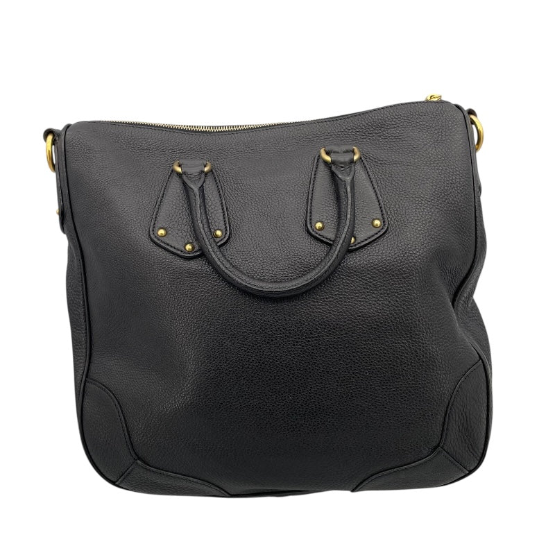 プラダ PRADA ロゴ２WAYトート ブラック レザー レディース トートバッグ