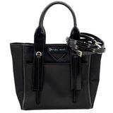 プラダ PRADA ウーヴェルーチュール ブラック レザー レディース ハンドバッグ
