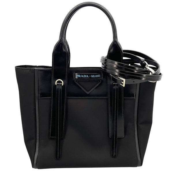 プラダ PRADA ウーヴェルーチュール ブラック レザー レディース ハンドバッグ