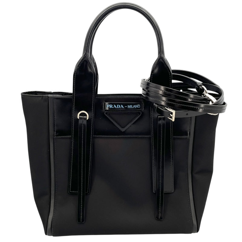プラダ PRADA ウーヴェルーチュール ブラック レザー レディース ハンドバッグ