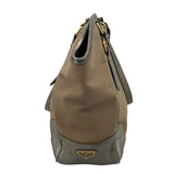 プラダ PRADA トートバッグ ブラウン/シルバー キャンバス・レザー レディース トートバッグ