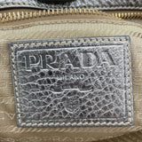 プラダ PRADA トートバッグ ブラウン/シルバー キャンバス・レザー レディース トートバッグ